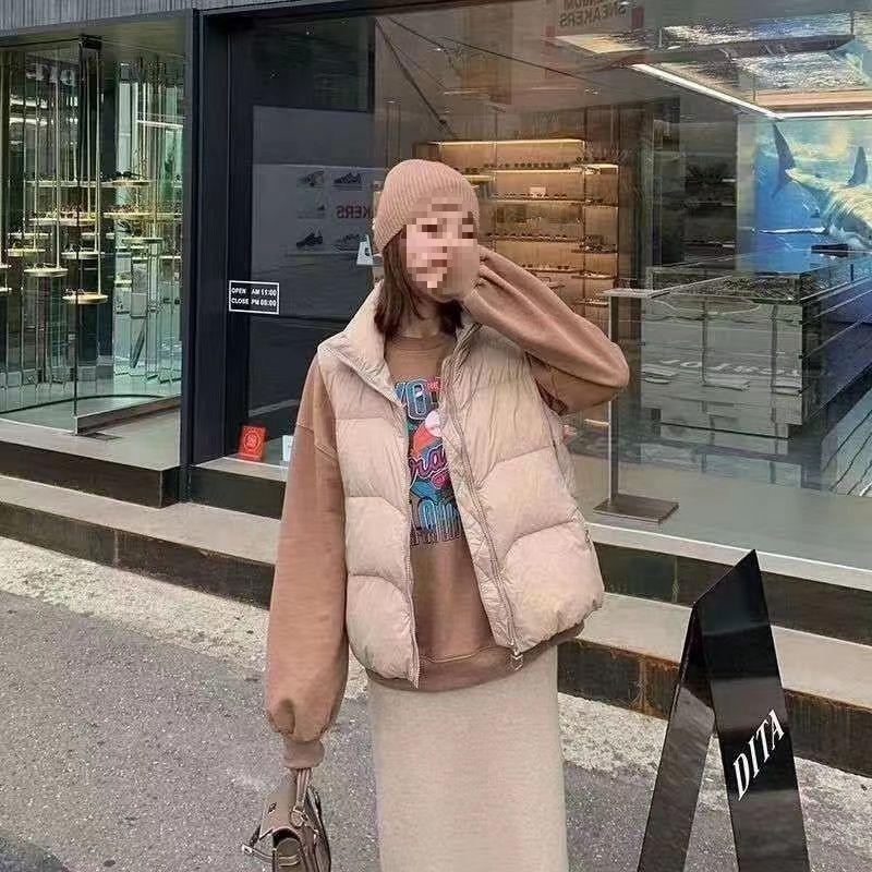Women's High Waist Down Cotton Vest - 2025 Korean Style Autumn/Winter Loose Fashion Waistcoat