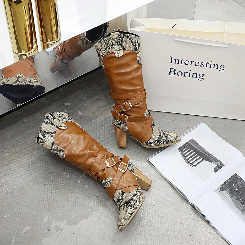 Женские короткие сапоги на высоком каблуке. Осень и зима. Новые ...