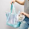 Breathable Mesh Cat Carrier Large Space Adjustable Portable Pet Shoulder Bag Two Holes with Handle Cat Transport Handbag