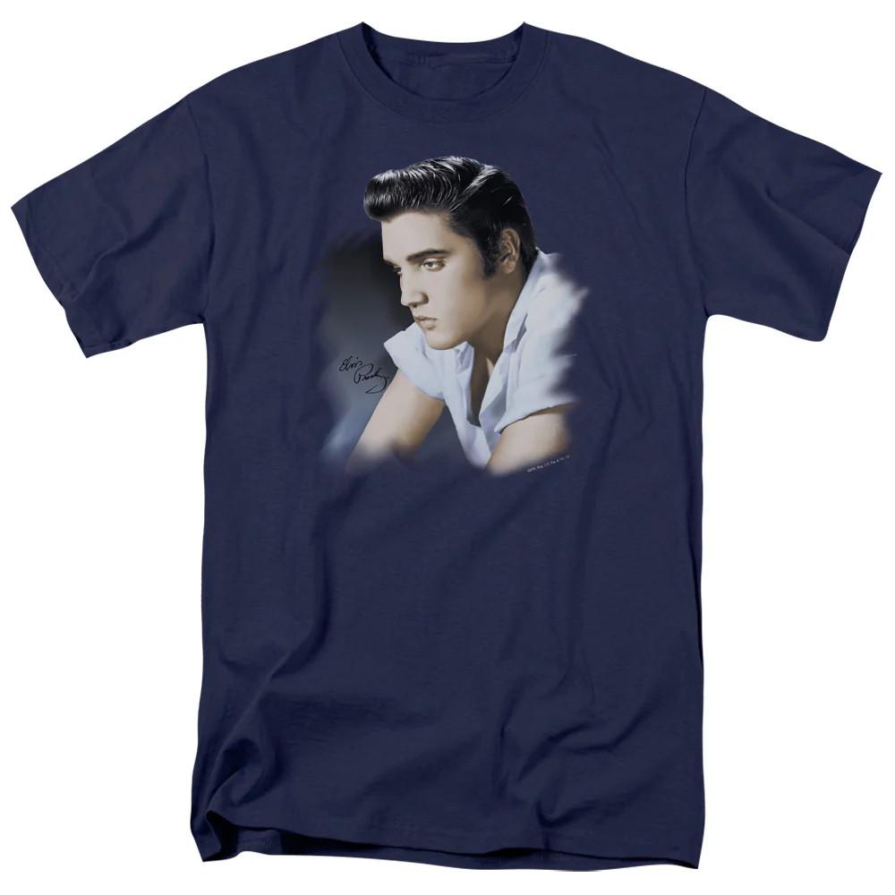 

Elvis Presley Blue Profile Mens T Shirt Navy Blue 4XL