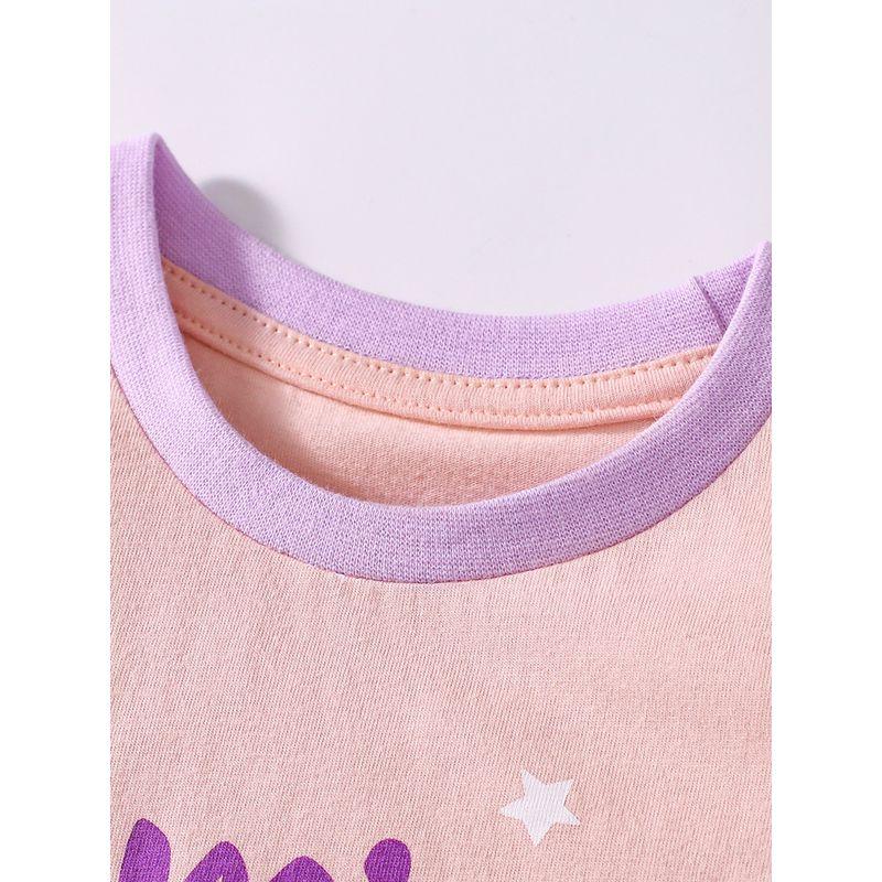 Pink and Purple Cartoon Unicorn Set, New Summer Style, Cute Short-Sleeved T-Shirt and Shorts Two-Piece Set for Small and Medium-Sized Children 8