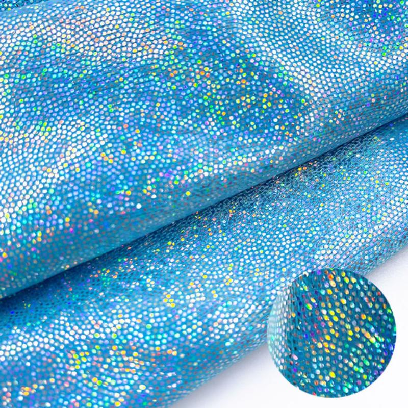 1Pcs 150*100cm Glitter Laser Polyester Fabric Iridescent Holographic Wedding Party Background Doll Clothing Decor DIY Material