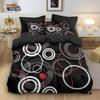 Custom Geometric Line Print Three-Piece Bedding Set for Home or Dormitory