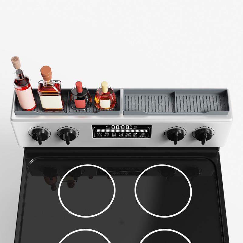 Magnetic Silicone Spice Rack for Stove Oven Top Storage Holder Kitchen Organizer Drying Pad Non Slip Heat Resistant Tool Shelf