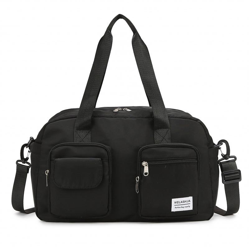 

Спортивная фитнес-сумка для влажных и сухих вещей для путешествий на короткие расстояния, многокарманная, портативная, с бумажным шнурком чёрный