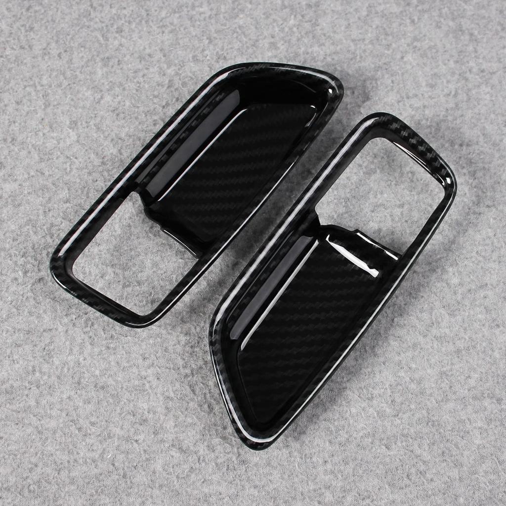 RUIQ Toyota Corolla Cross Interior Front and Rear Inner Door Handle Designed Exclusively for the Toyota Corolla Cross Carbon Fiber Garnishes, (Black