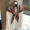 Herringbone pattern double-sided square scarf temperament sense outer fit elegant female versatile flow silk scarf breathable scarf square scarf