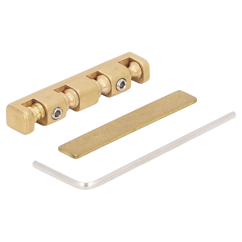 Gitarrensattel, 42 mm, verstellbarer Glocken-Stecksattel aus Messing, Ersatz für ST-E-Gitarren