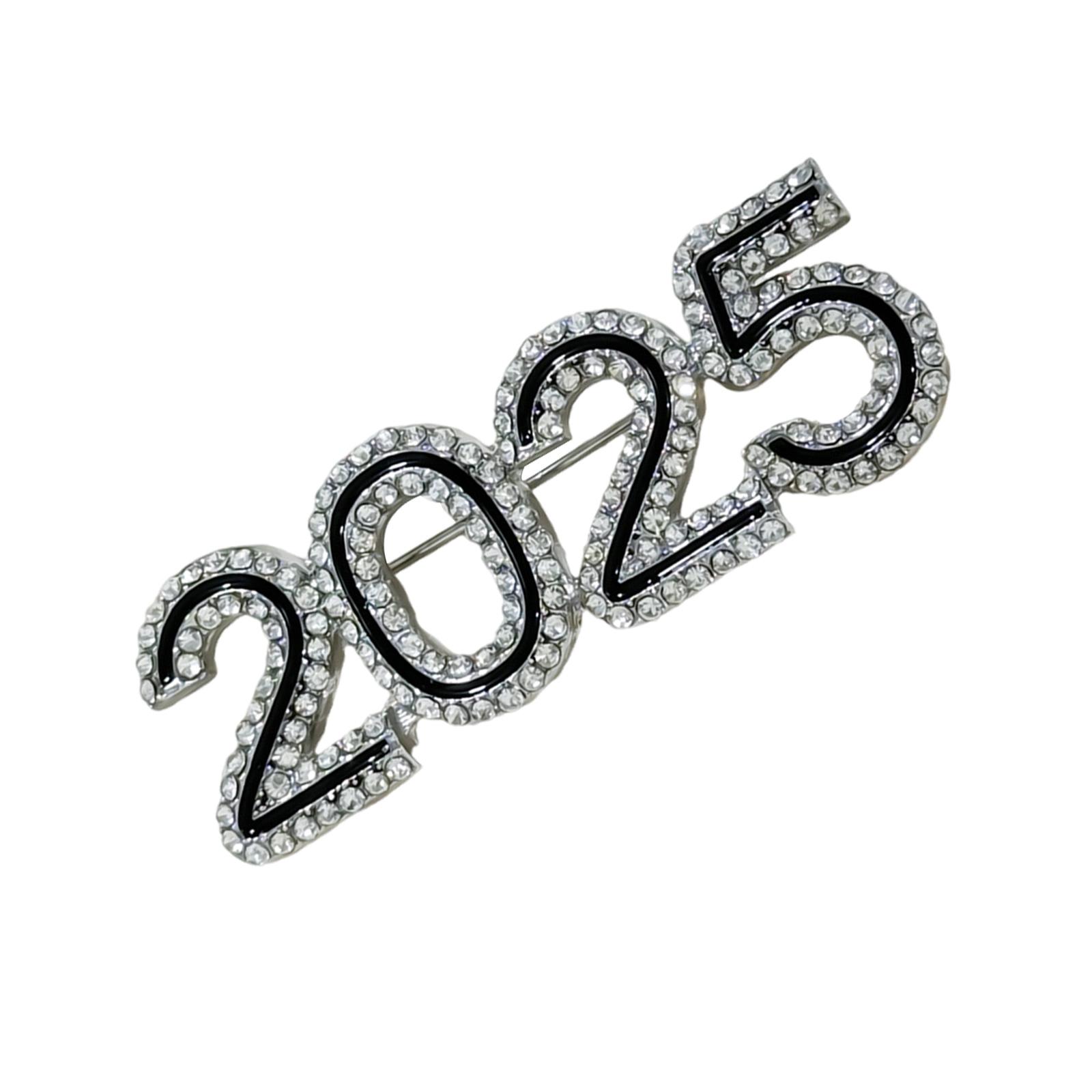 

Новогодний воротничок, лацкан, брошь с кристаллами и стразами, идеально подходит для рюкзака, одежды, стильная брошь-зажим для воротника 2025 серебряный