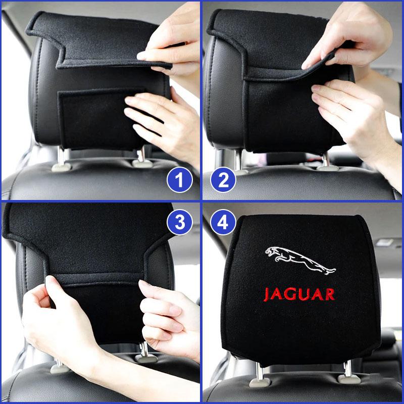 Pokrowiec na zagłówek fotelika samochodowego Poduszka pod głowę Pyłoszczelne akcesoria Do Jaguar XF XJ XE S-Type F-Type X-Type F-Pace I-Pace E-Pace XFR XKR