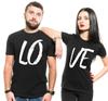 Paar Passende Liebe T-Shirts Herren Baumwollhemd Damen Passform Schwarze Hemden