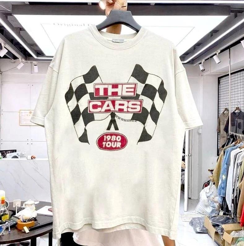 The Cars band 1980 US Tour Basic Style White Unisex T shirt Reprint Men Women Unisex T-Shirt XXL
