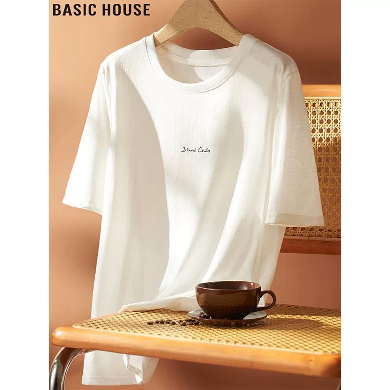 Basic House Women s Letter Print Short Sleeve T-Shirt L
