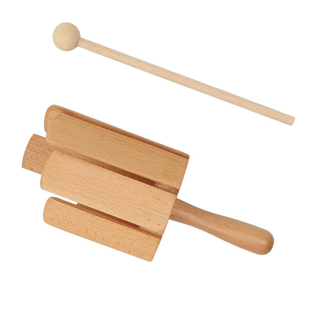 Wooden Music Tube with Hammer 8 Tones Sound Tube Orff Percussion Instrument for Musical Teaching and Performance