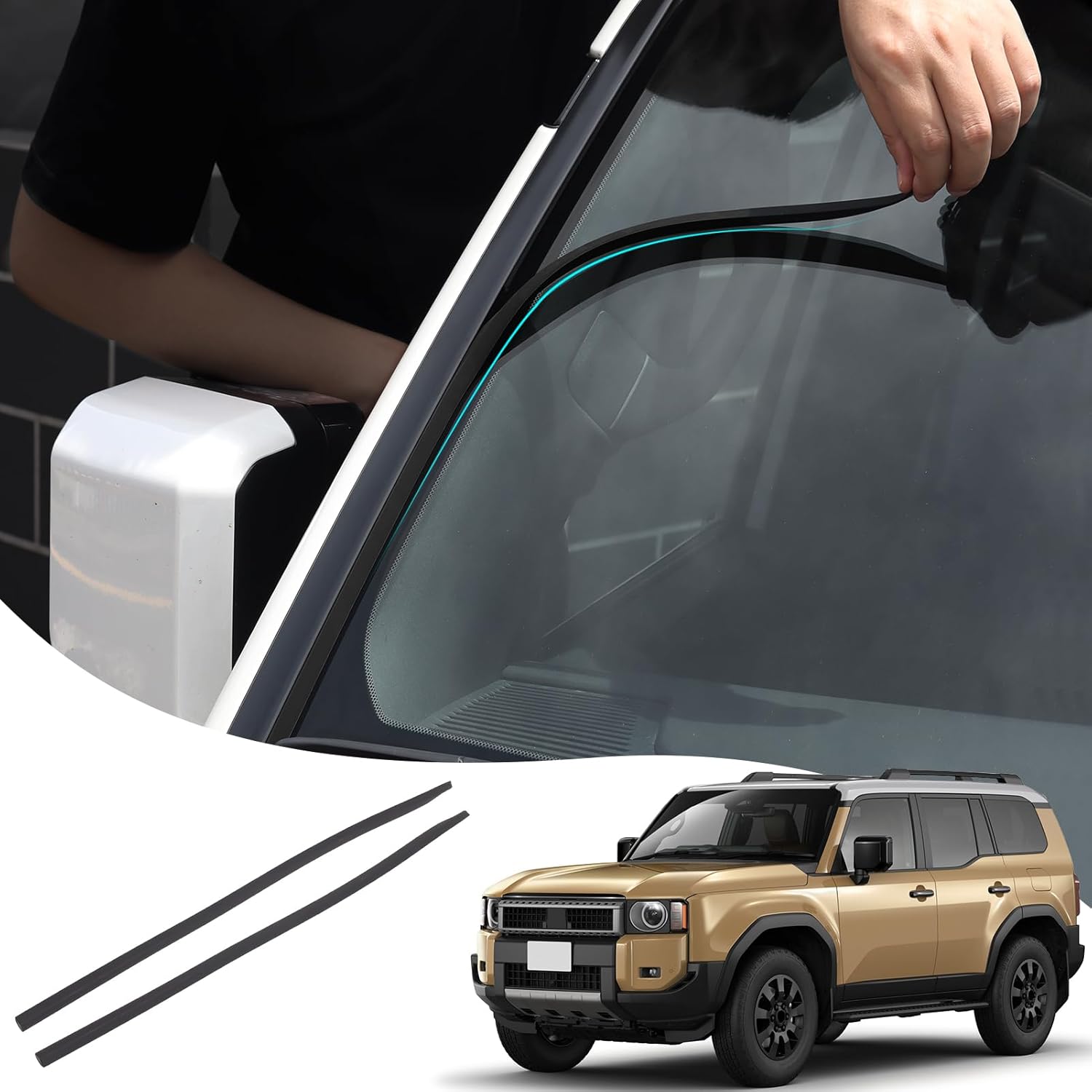 

Силиконовая полоска на лобовое стекло Подходит для 2024 2025 2026 Toyota Land Cruiser 250 1958 Prado LC250 Водонепроницаемая уплотнительная полоска для окна Внешний тюнинг LC250