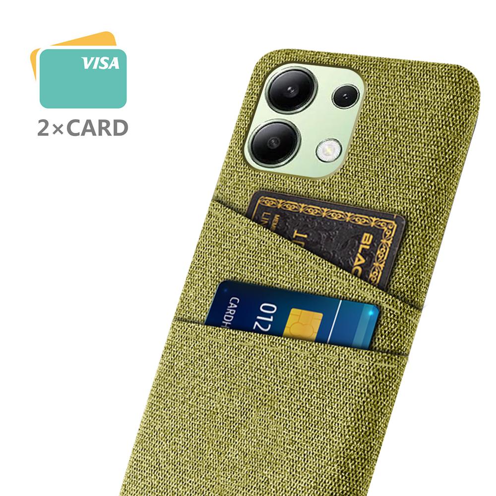 

For Xiaomi Redmi Note 13 4G Phone Case Hard Protective Cover with Dual Card Holder Yellow