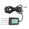 8 In 1 Soil Tester IP68 Water Proof Soil Temperature Humidity EC PH NPK Salinity Sensor with Stainless Steel Probes for Greenhouse Breeding Soil