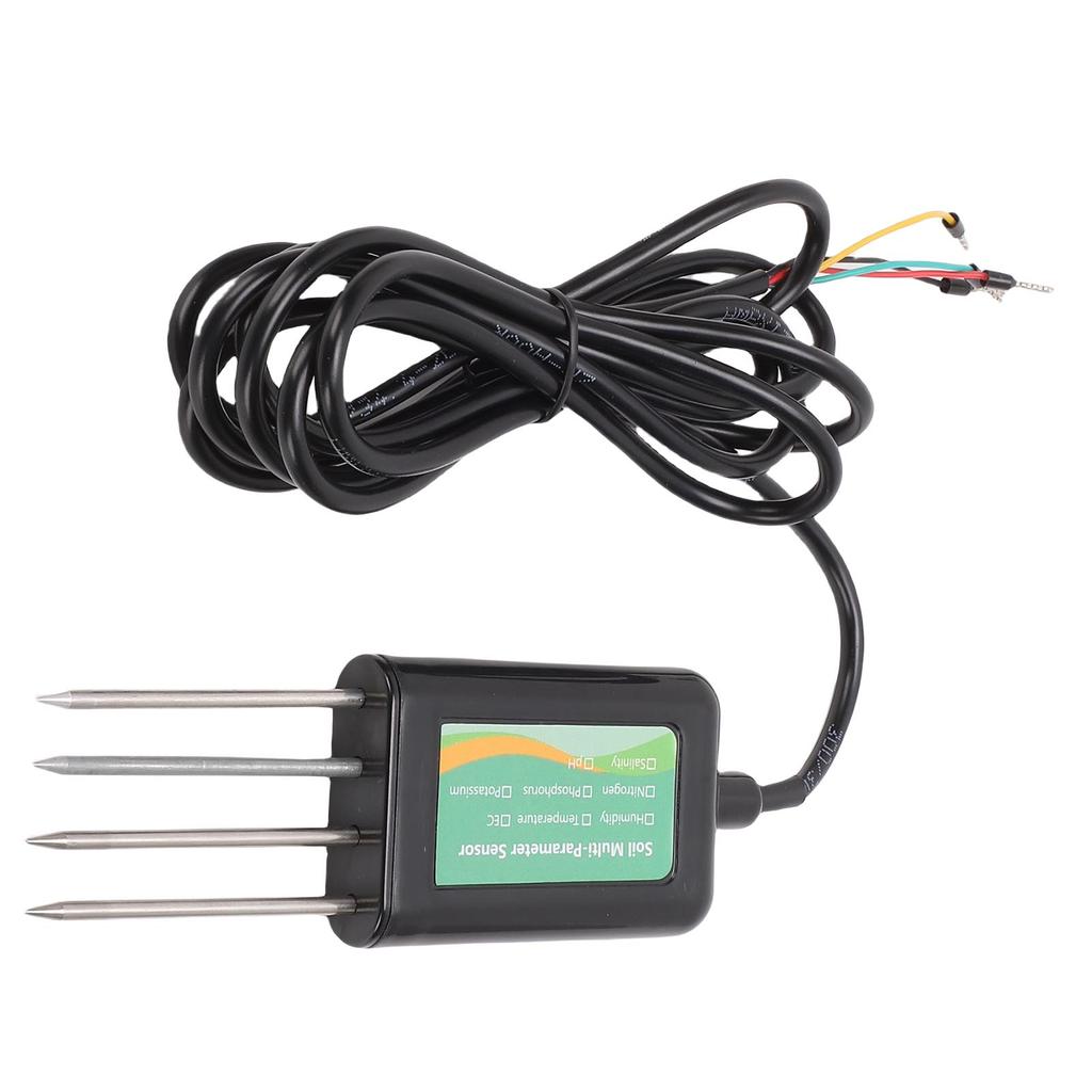8 In 1 Soil Tester IP68 Water Proof Soil Temperature Humidity EC PH NPK Salinity Sensor with Stainless Steel Probes for Greenhouse Breeding Soil