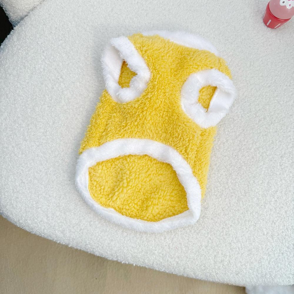 3D Lion Plush Pet Vest Double Sided Fleece Thickened Warm Winter Cats Dogs Apparel Cute Vest for Puppy Small Medium Dog