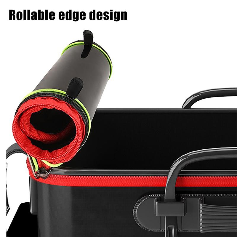 Fishing Bucket Folding Living Fish Bucket Multi Functional Portable Fishing Bucket Fish Box EVA Thickened Backpack Fishing Box