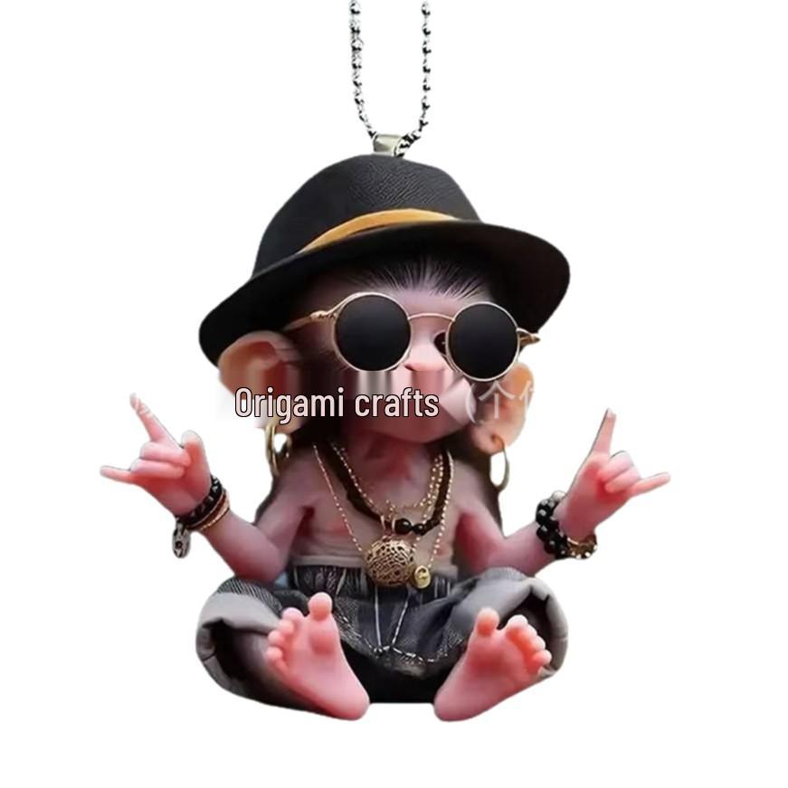 

Acrylic Monkey Pendant: Car Decor & Keychain