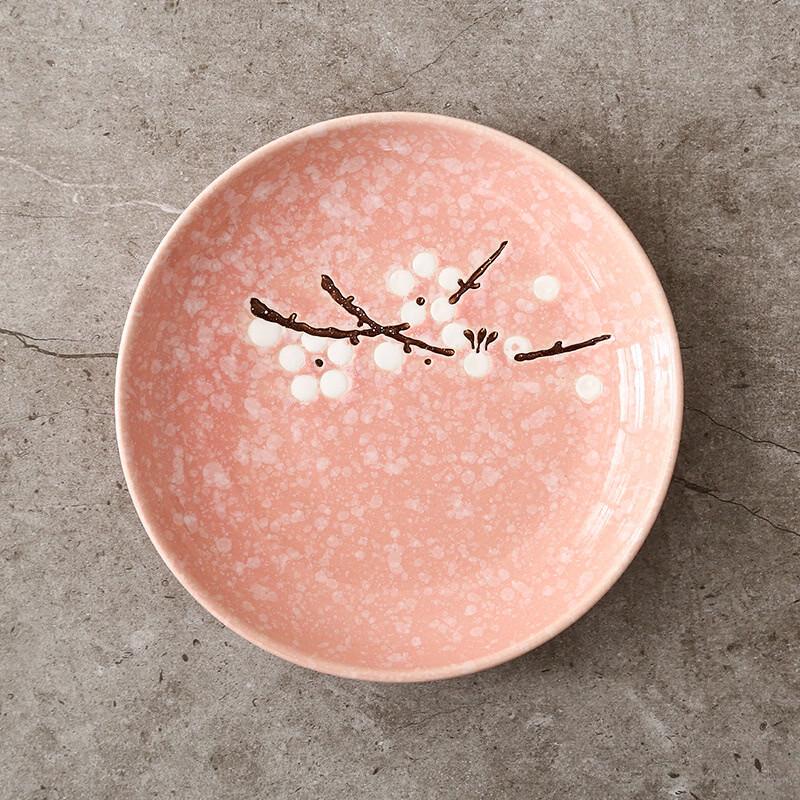 

DREAM Japanese 6-inch Plum Blossom Ceramic Side Plate Pack of 2