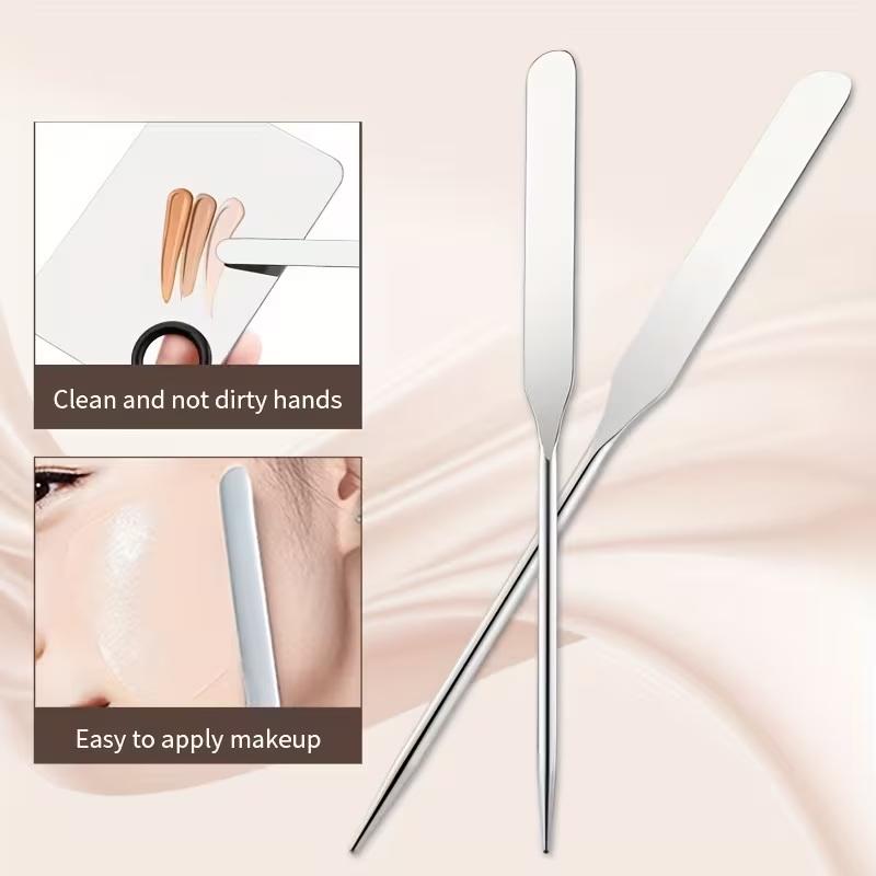 Acrylic Makeup Palette With Spatula Tool Foundation Brush Makeup Art Tool For Mixing Foundation Manicure Eyeshadow Makeup