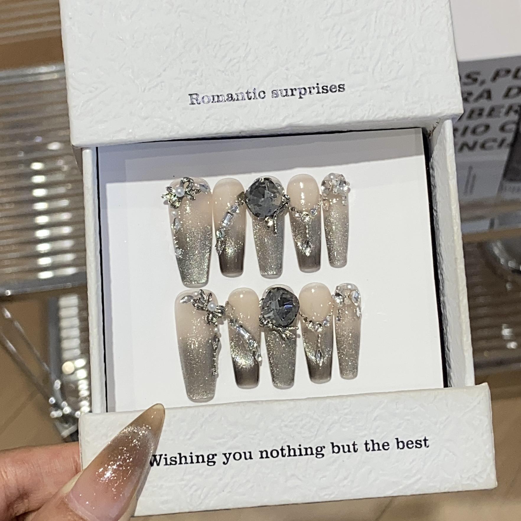 

Легкая роскошная высококачественная квадратная ромбовидная вспышка с боковым светом французская кошачья глазка персиково-черная умная носимая нашивка L