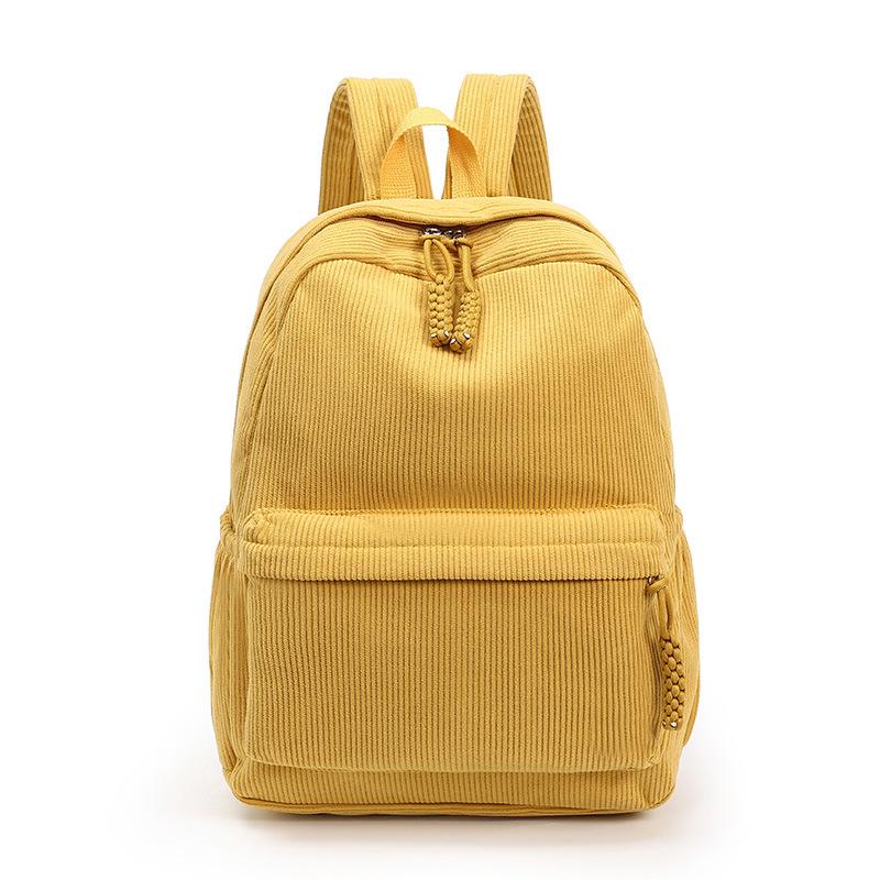 Schultasche Neuer einfarbiger Cord-Rucksack für Pendler, vielseitig, große Kapazität, Plüsch-Rucksack für Studenten, Freizeit-Reise-Tasche