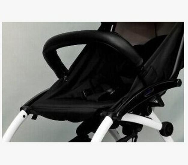 Universal PU Leather Baby Stroller Handle & Armrest Cover, Washable with Zipper - Black