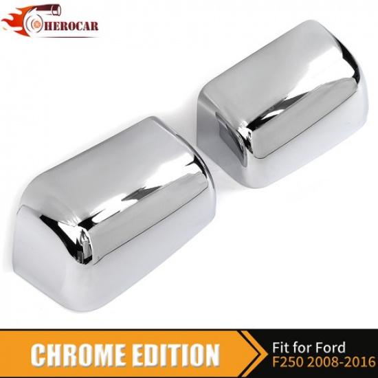 For 2008-2016 FORD F250 F350 F450 F550 Chrome Mirror COVERS Top Half TOWING