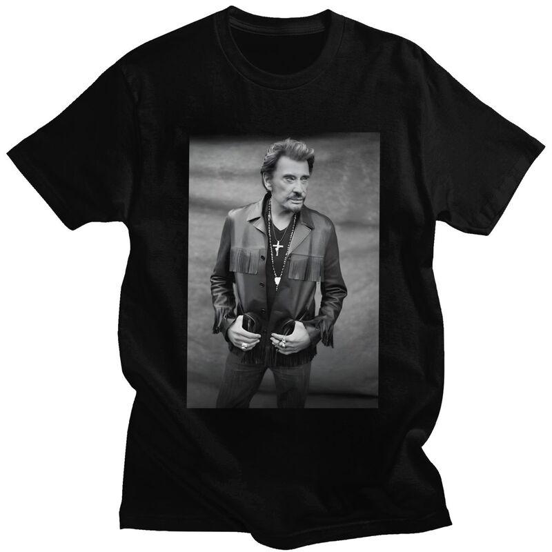 

Custom French Singer Rock Music Johnny Hallyday T Shirt for Men Tshirt Tees Short Sleeve T-shirt Clothing Gift - Men s Summer... 5XL різнокольоровий