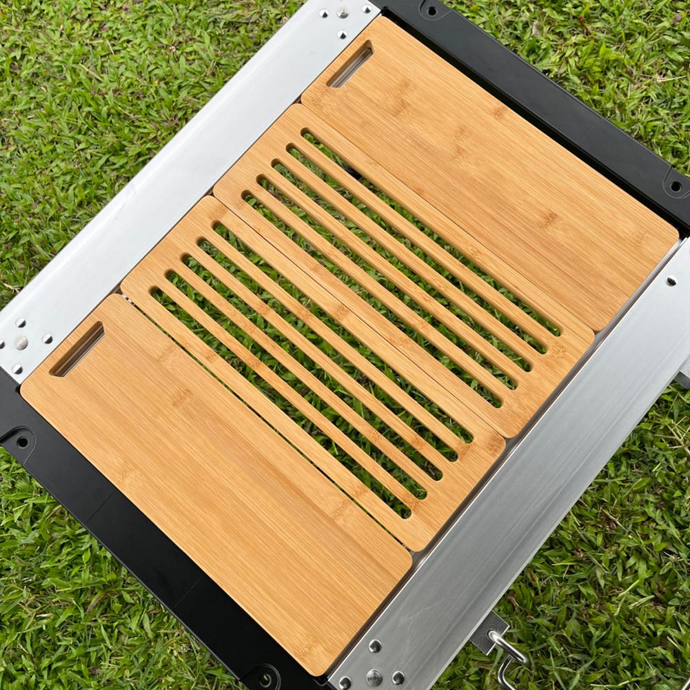 2Pcs Bamboo Tea Tray with Storage Bag Portable Cutting Board Bamboo Chopping Board for Serving Wood Decorative Table Cup Storage