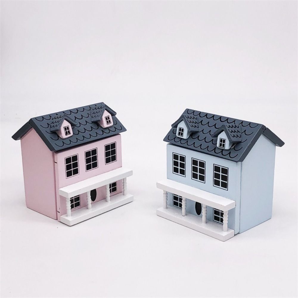 Mini Villa Miniature Handicraft Building Simulation Miniature Doll House Model  Photography Prop