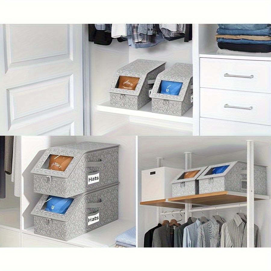 1pc Baseball cap storage box, hat storage rack, can hold up to 12 hats, with transparent window, hat box for home storage