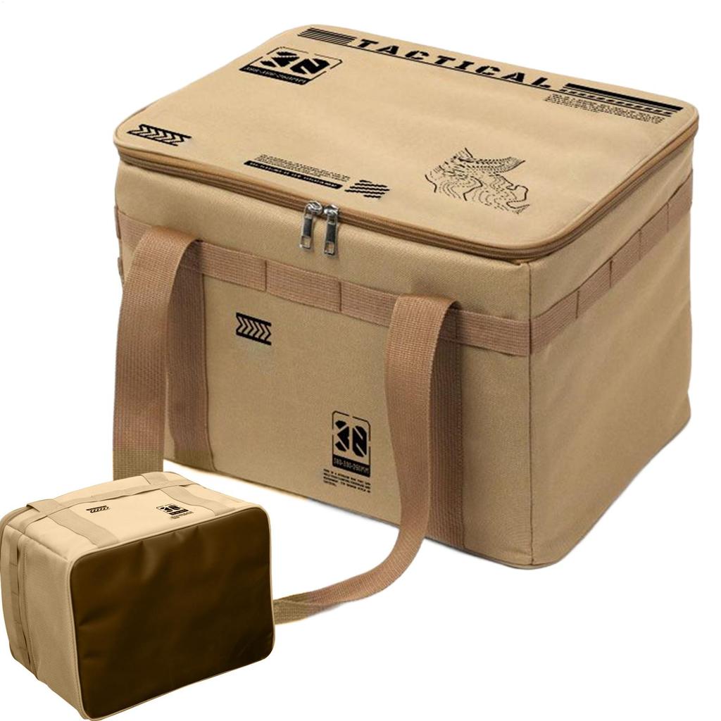 Camping Storage Box 30L Soft Tableware And Kitchenware Storage Box Foldable Organizer Bag For Stove Pots Bowls Camping Equipment