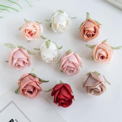 Cheap Rose Head Silk Artificial Flowers For Home Wedding Arch Craft Supplies Decoration DIY Christmas Wreath Accessory Scrapbook