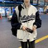 Men's Autumn Embroidered Baseball Jacket - Loose Fit, Trendy Contrast Stitching, American Style, Unisex