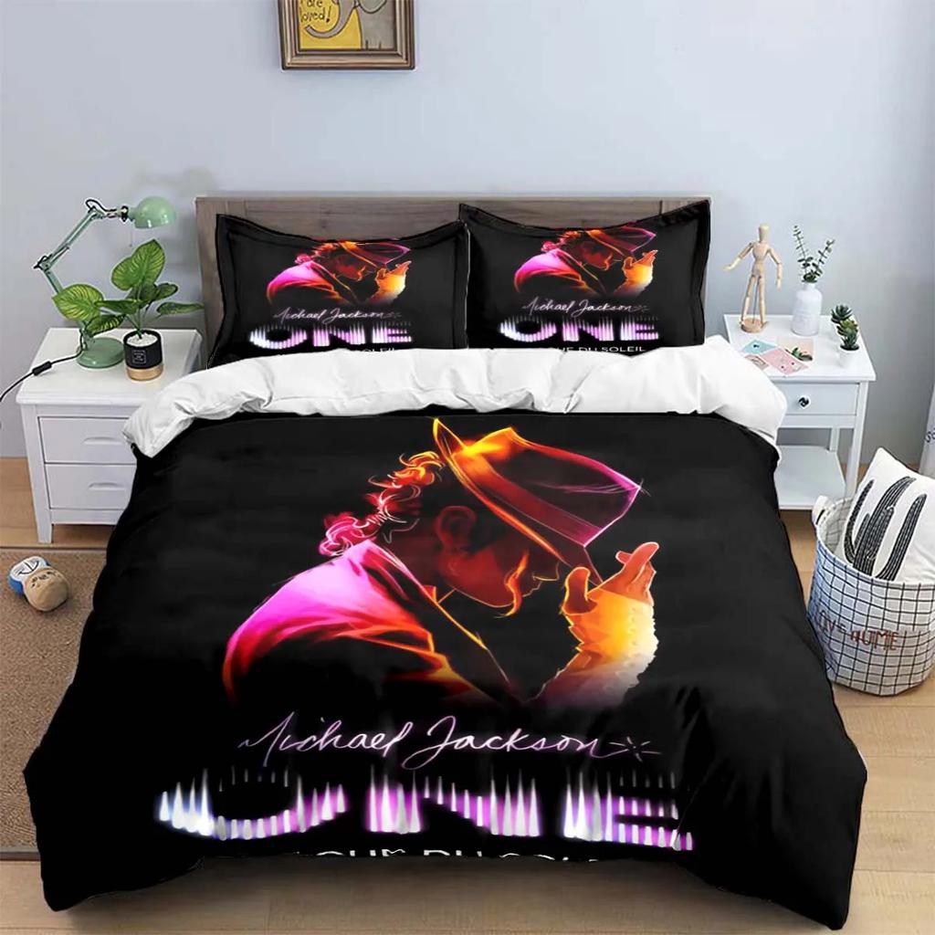 Michael Jackson Bedding Set Singer 3D Digital Printing Musical Genius Bed Linen Suitable for Bedroom King of Pop Duvet Cover Set