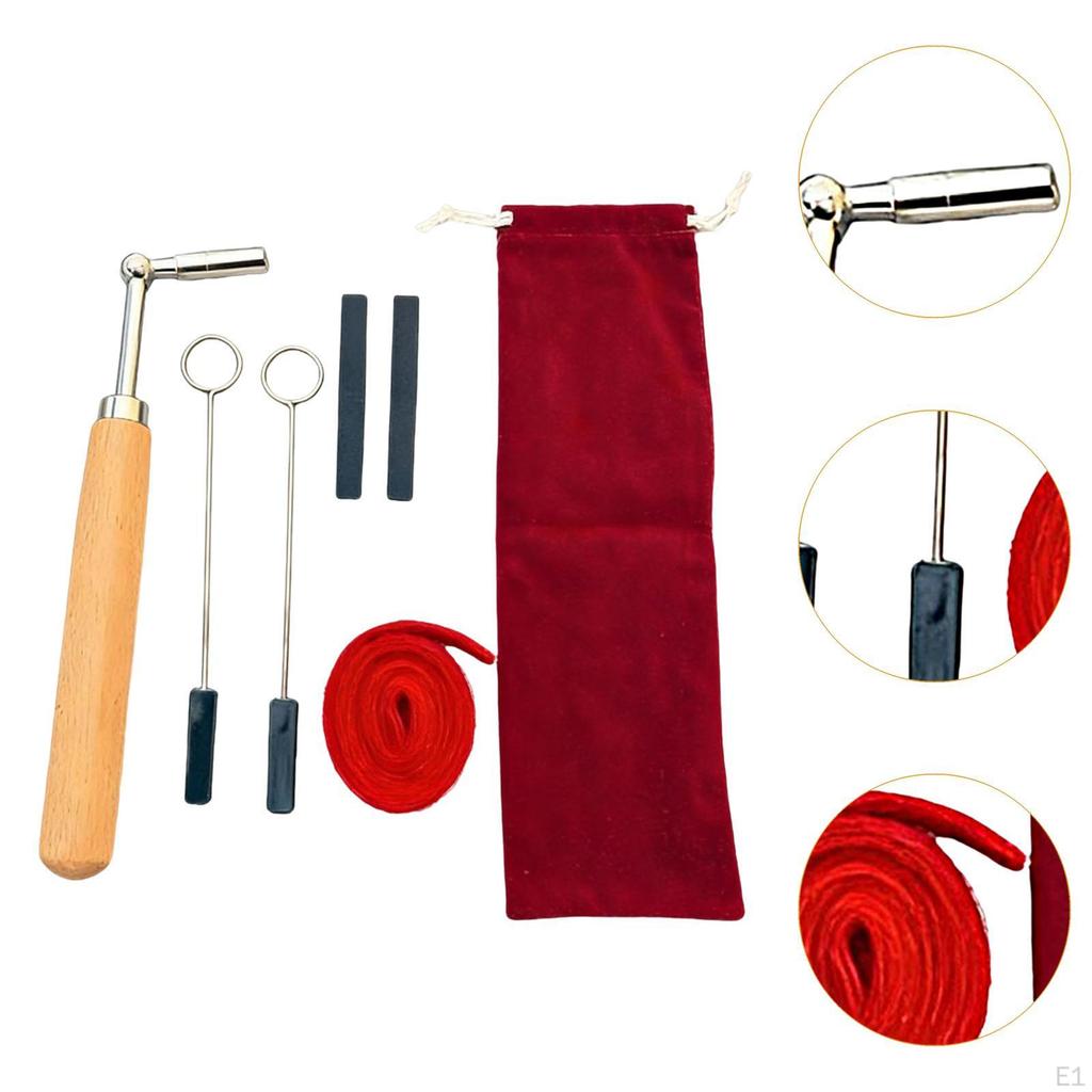 7Pcs Piano Tuning Tools Set Convenient Temperament Strip Tuner Wrench for Music Professionals