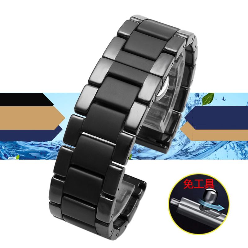 Klassisches Uhrenarmband aus Edelstahl, 20 mm, 22 mm, schwarzes Uhrenarmband für Armani Black Warrior AX7105 AR1970 für Huawei Watch Gt2/3