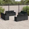 VidaXL Garden Lounge Set 12 Pcs with Cushions Black Wicker 3218755