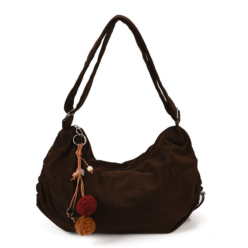 

2025 Autumn Women’s Retro Suede Leopard Print Tote: Versatile Trendy Crossbody Shoulder Bag кофейный