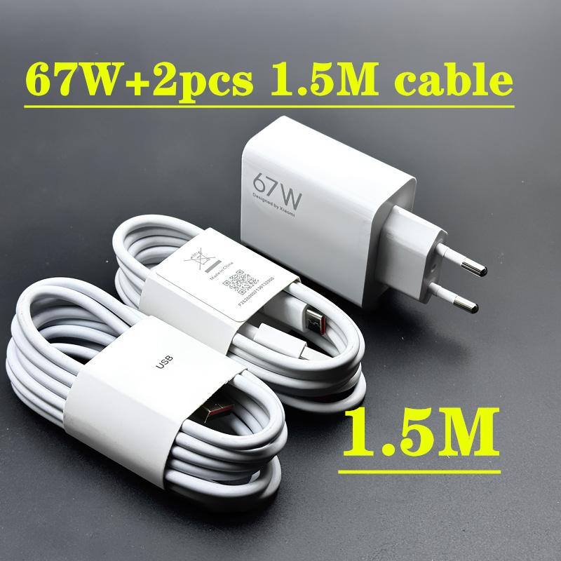 Original Xiaomi 67W Turbo Fast Charger EU Plug 6A Type C Cable For Mi 11 Pro Mix Fold Poco X3 GT X4 Pro 5G Redmi Note 11 Pro