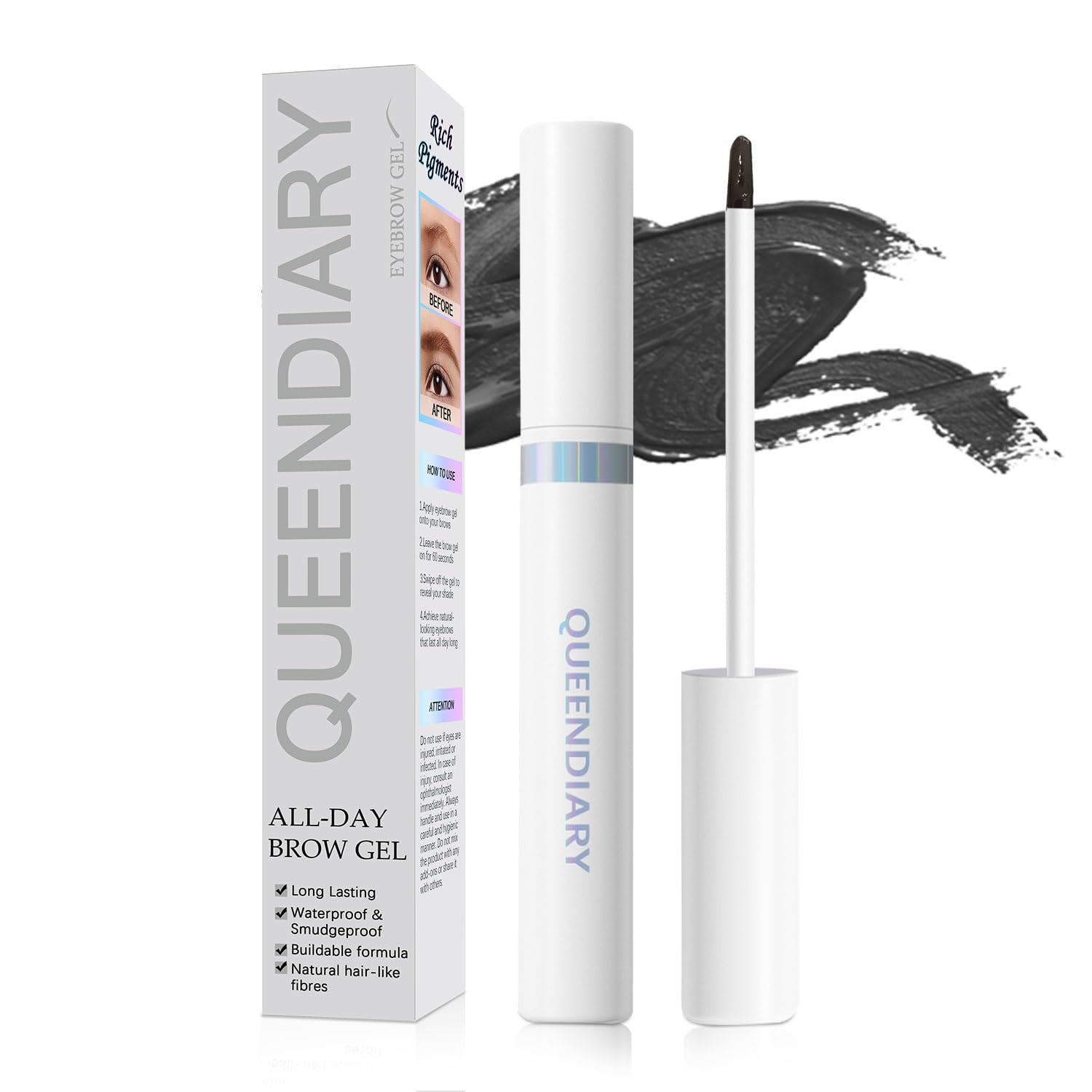 

QueenDairy Eyebrow: Natural Brown - Waterproof, subtle, smudge-proof, resistant to sebum and sweat, allows for neat application even in sparse areas.