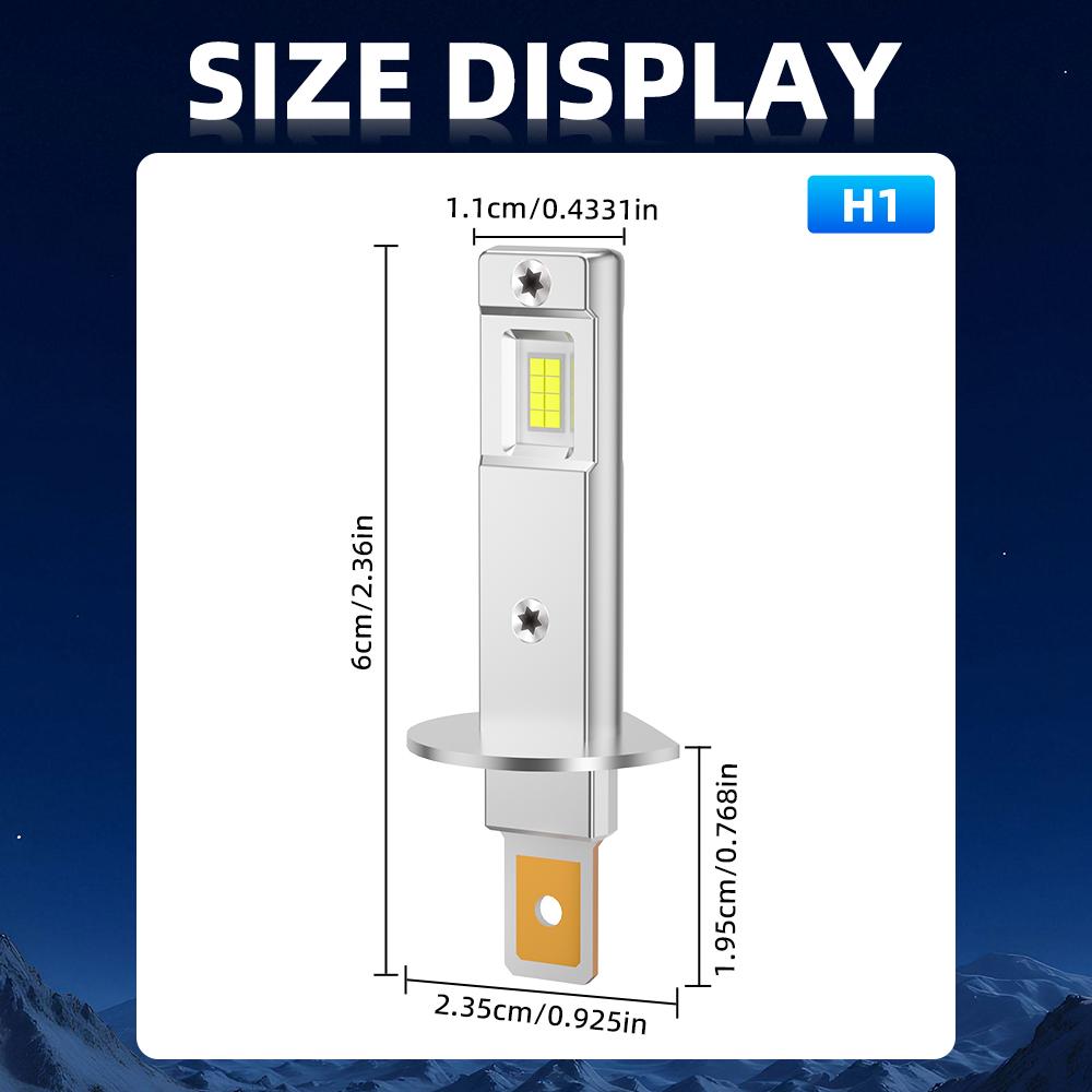 

H1 LED Headlight Bulbs for Car Canbus High Power Auto Lights 20000LM Mini Size Focus Automobile Headlamp Fog Lamp DC12V-24V H1