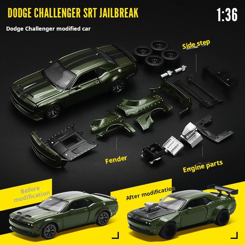 

1:36 Dodge Challenger для CCASRT Hellcat Зібрана Модифікована Модель Іграшкового Автомобіля Для Хлопчиків Дитини Металева Лита Колеса Автомобіля Колекція Подарунок армія зелений колір