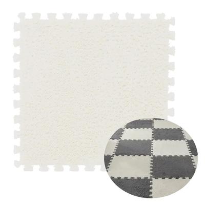 Floor Puzzle Plush Foam Carpet Children's Protective Mat 30Cm White