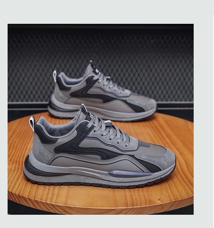 Men's Forrest Gump Shoes: Summer Breathable Leather Korean Style Versatile Thick-Soled Casual Sneakers