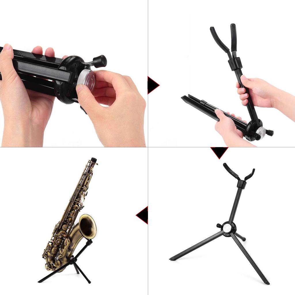 Xtahdge Carry Bag and Foldable Portable Tenor Saxophone Stand Saxophone Floor Stand Holder Stainless Steel